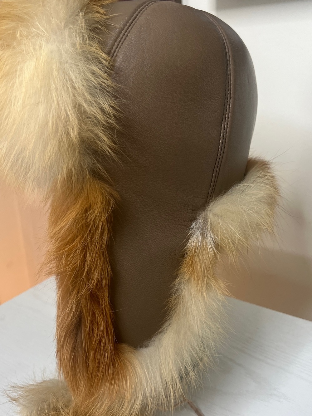 Real Fox Fur with lambskin Trapper Hat